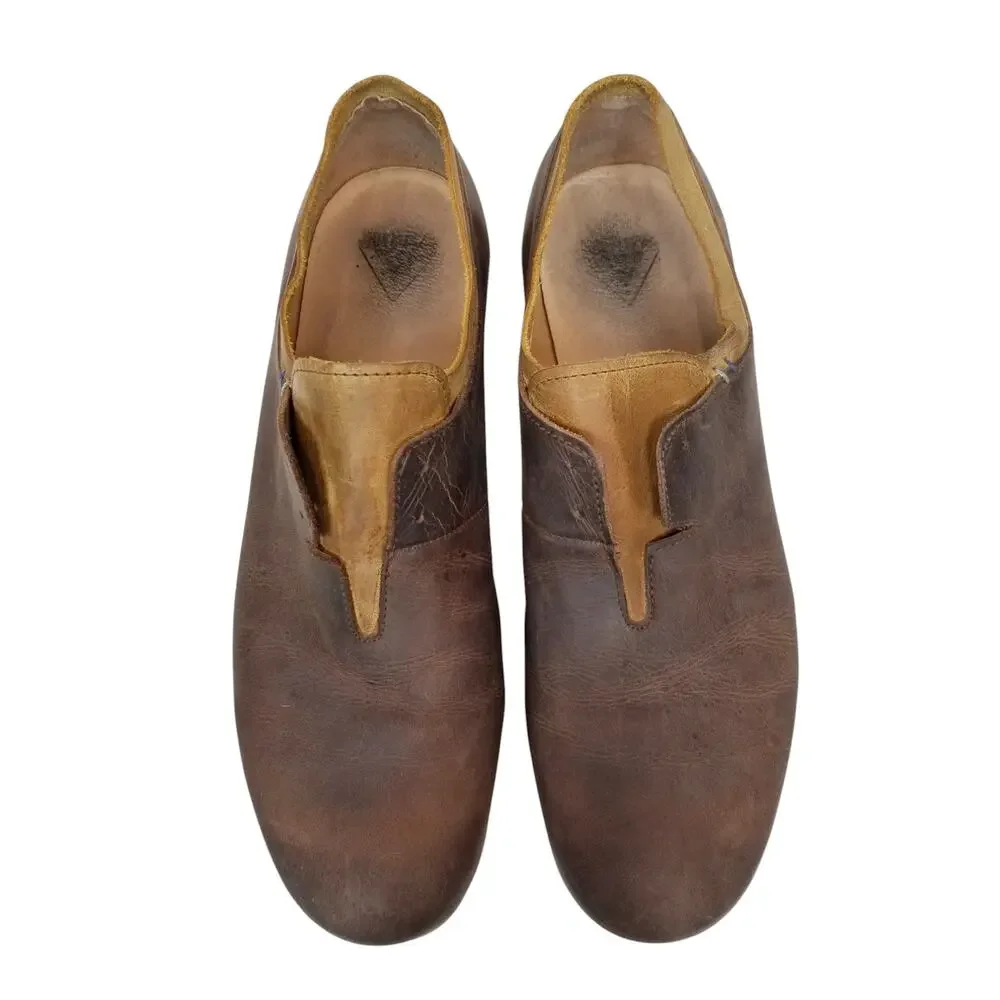 John Fluevog Mens Radio BLT Slip On Shoes Brown Leather Size 11